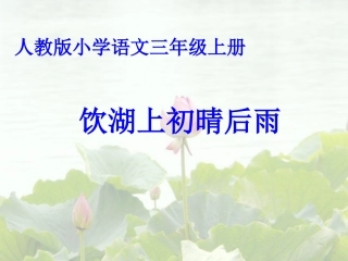 人教版小学语文三年级上册--饮湖上初晴后雨PPT课件