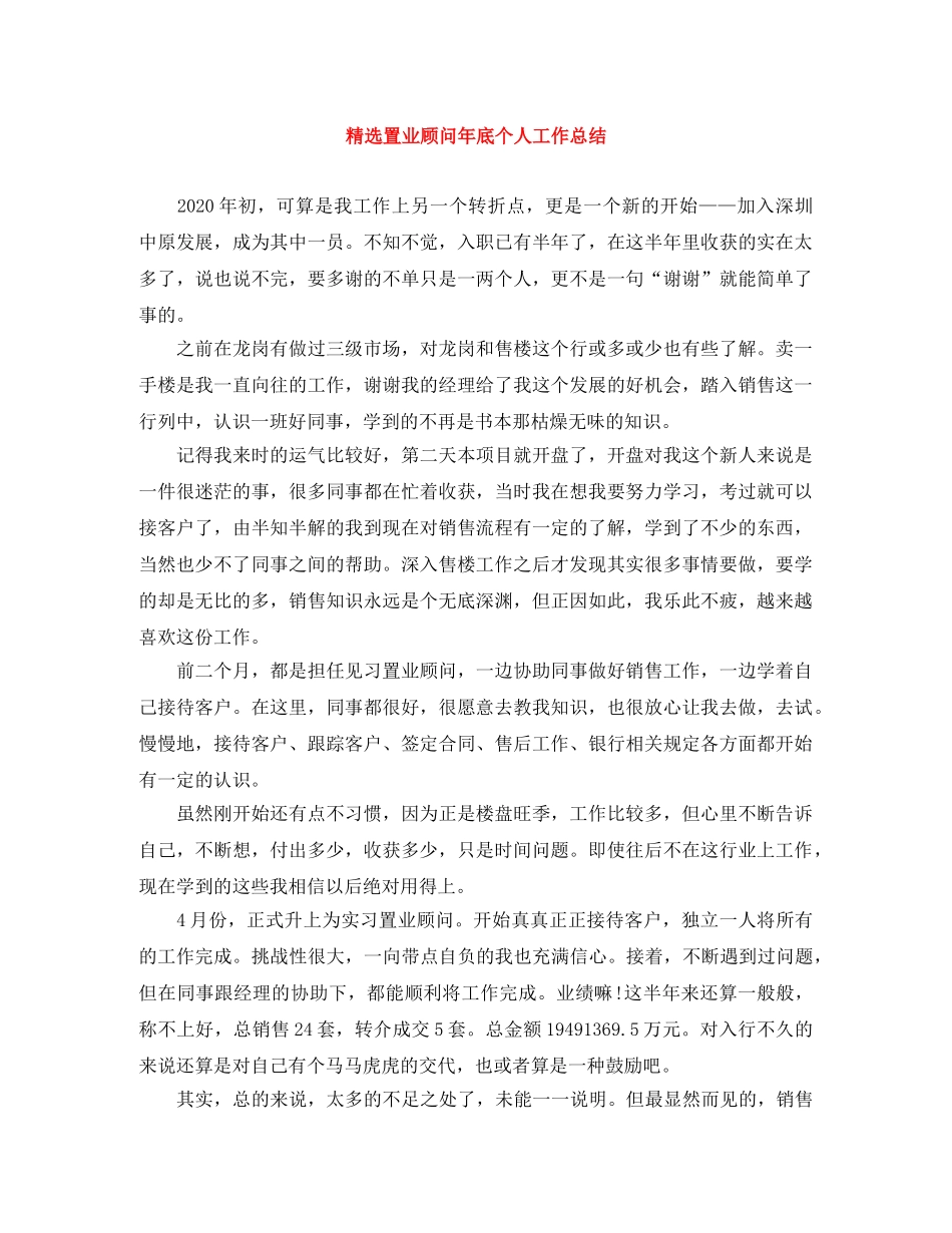 精选置业顾问年底个人工作总结 _第1页
