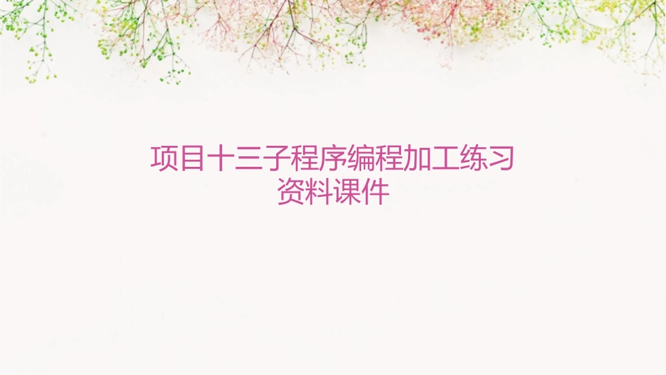 项目十三子程序编程加工练习资料课件_第1页