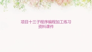 项目十三子程序编程加工练习资料课件