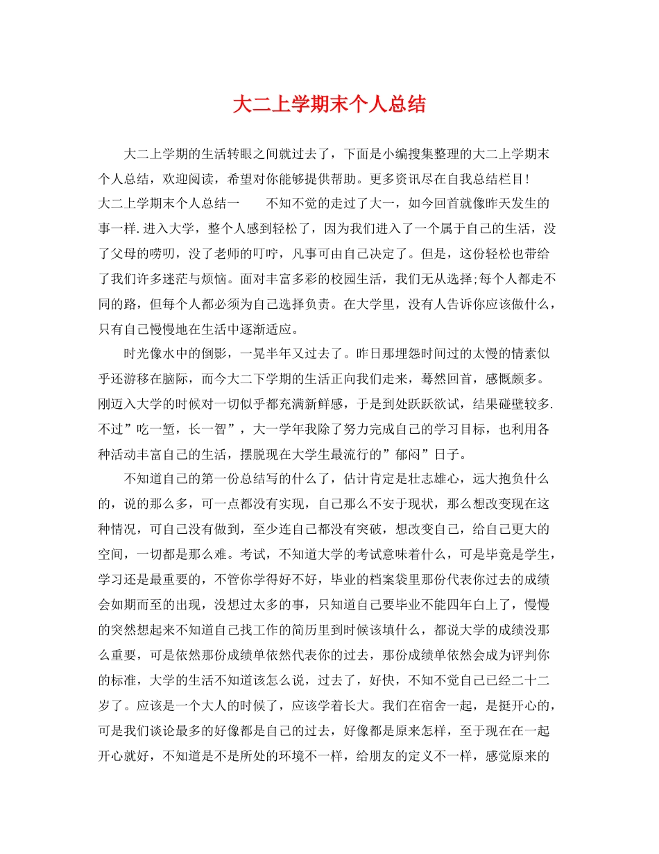 大二上学期末个人总结 _第1页