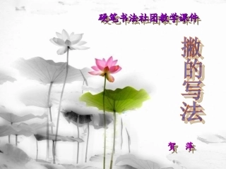 硬笔书法社团教学课件--------撇的写法