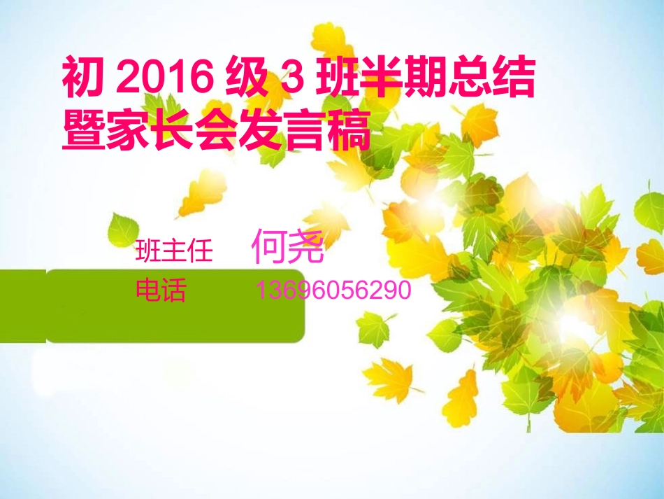 初2016级3班家长会1_第1页