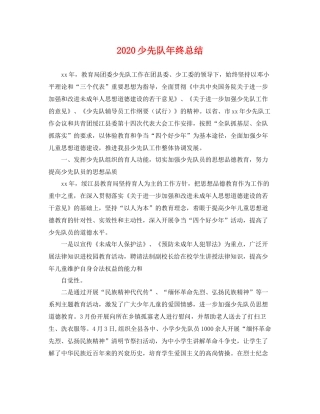 少先队年终总结 