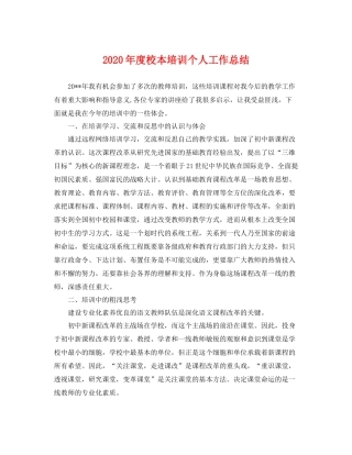 2020年度校本培训个人工作总结 