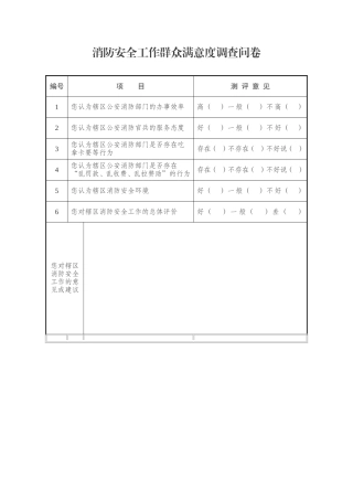 防火调查问卷