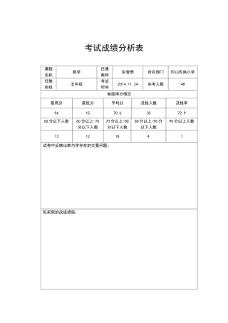 考试成绩分析表 (2)