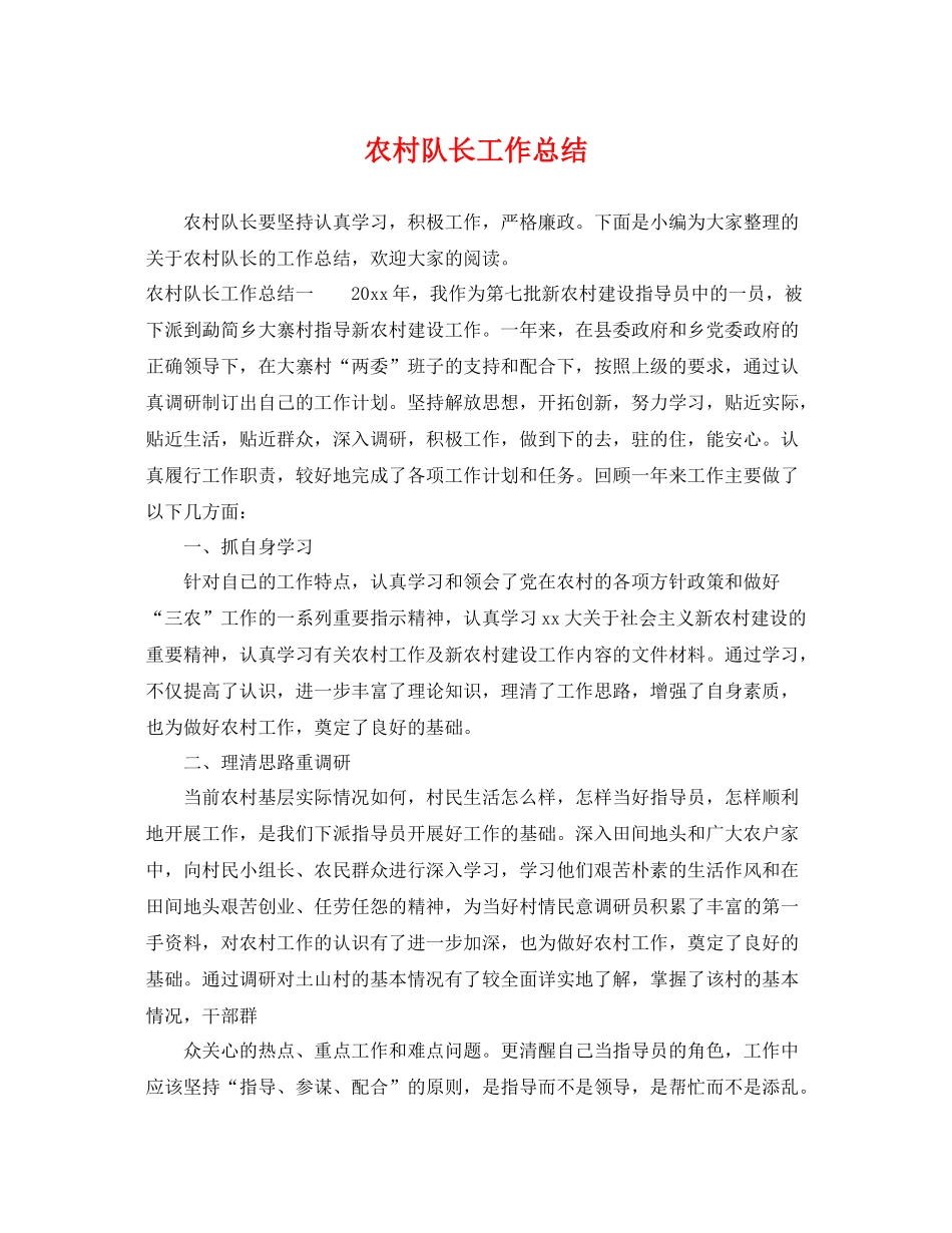 农村队长工作总结 _第1页