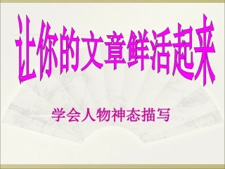 人物神态描写教学课件公开课