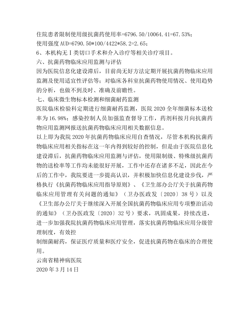 精神病医院抗菌药物临床应用专项整治活动自查情况总结 _第3页