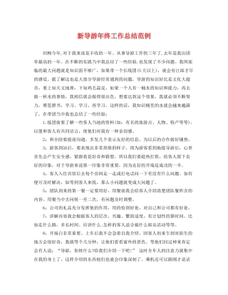 新导游年终工作总结范例 