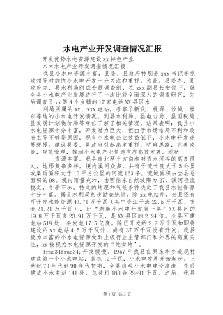 水电产业开发调查情况汇报 (18)