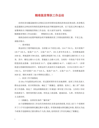 精准脱贫帮扶工作总结 