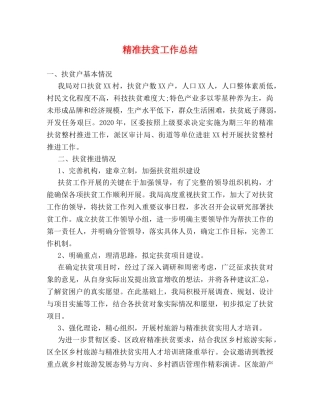 精准扶贫工作总结 