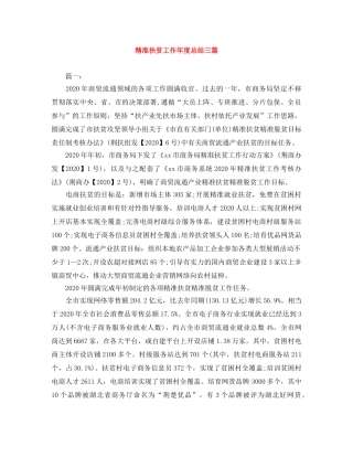 精准扶贫工作年度总结三篇 