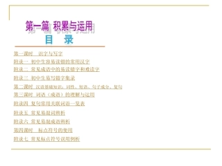 2014年中考语文复习：积累与运用