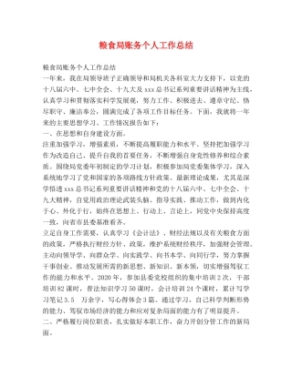 粮食局账务个人工作总结 