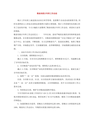 粮食局统计年终工作总结 