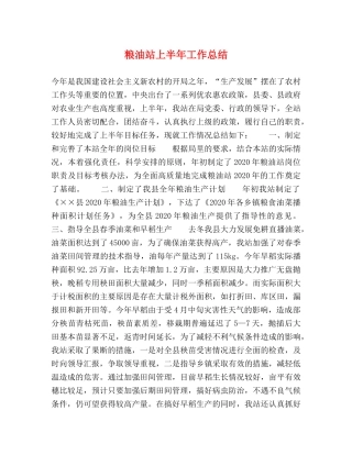 粮油站上半年工作总结 