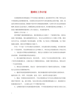 篮球社工作计划 