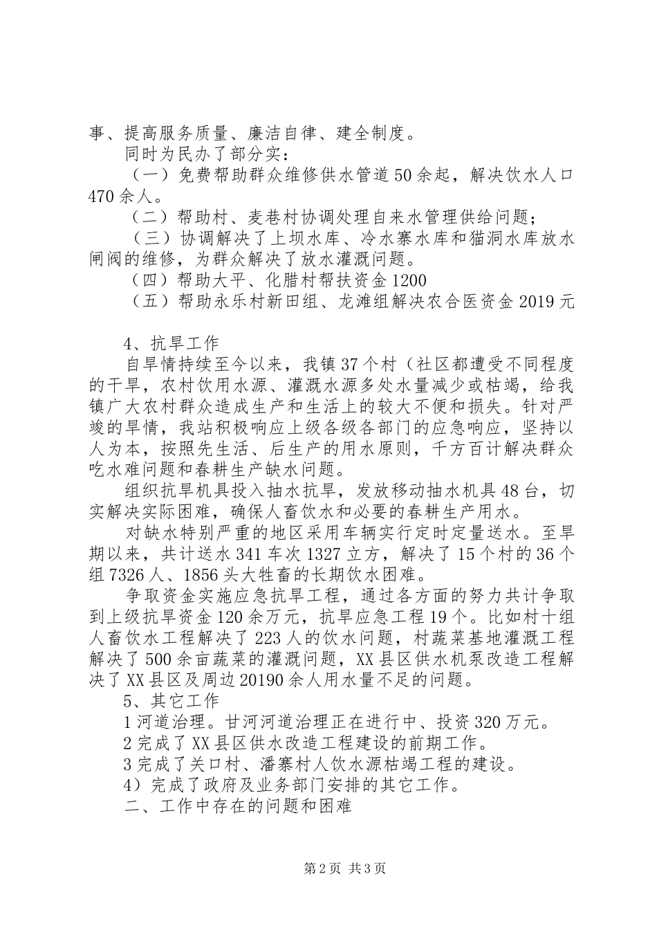 水利站防汛工作报告_第2页