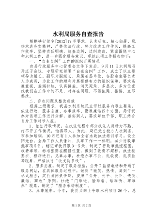 水利局服务自查报告