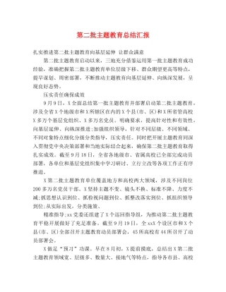 第二批主题教育总结汇报 