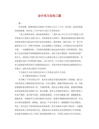 会计实习总结三篇 