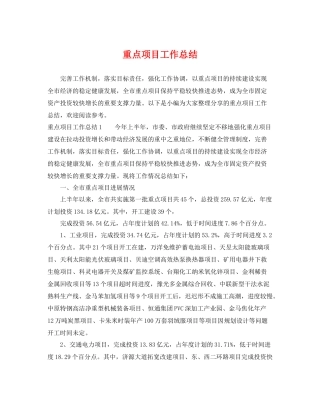 重点项目工作总结 
