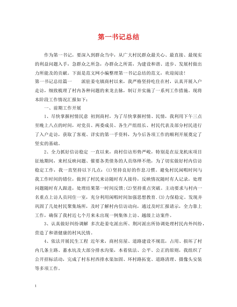 第一书记总结 _第1页