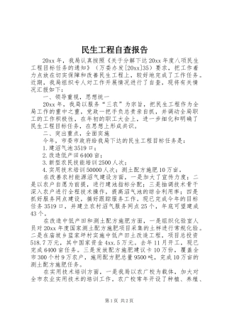 民生工程自查报告
