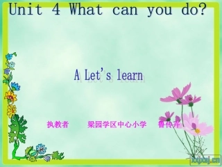 pep小学五年级第四单元whatcanyoudo鲁传卉课件