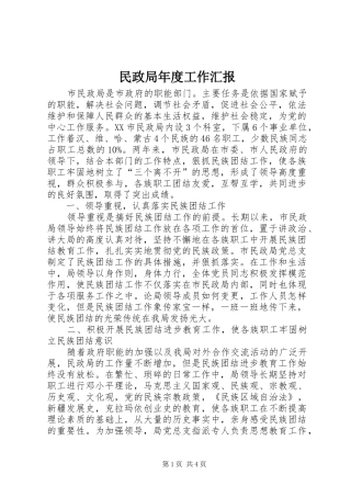 民政局年度工作汇报