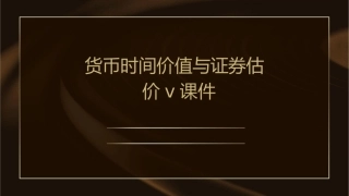 货币时间价值与证券估价V课件