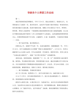 导游员个人带团工作总结 