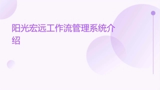 阳光宏远工作流管理系统介绍课件