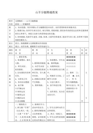 山羊分腿腾越教学设计