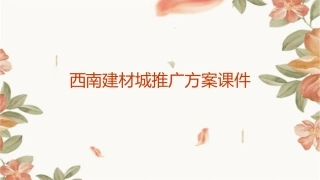 西南建材城推广方案课件