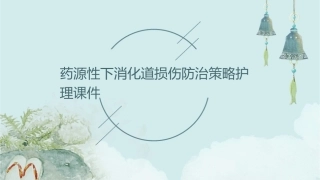 药源性下消化道损伤防治策略护理课件