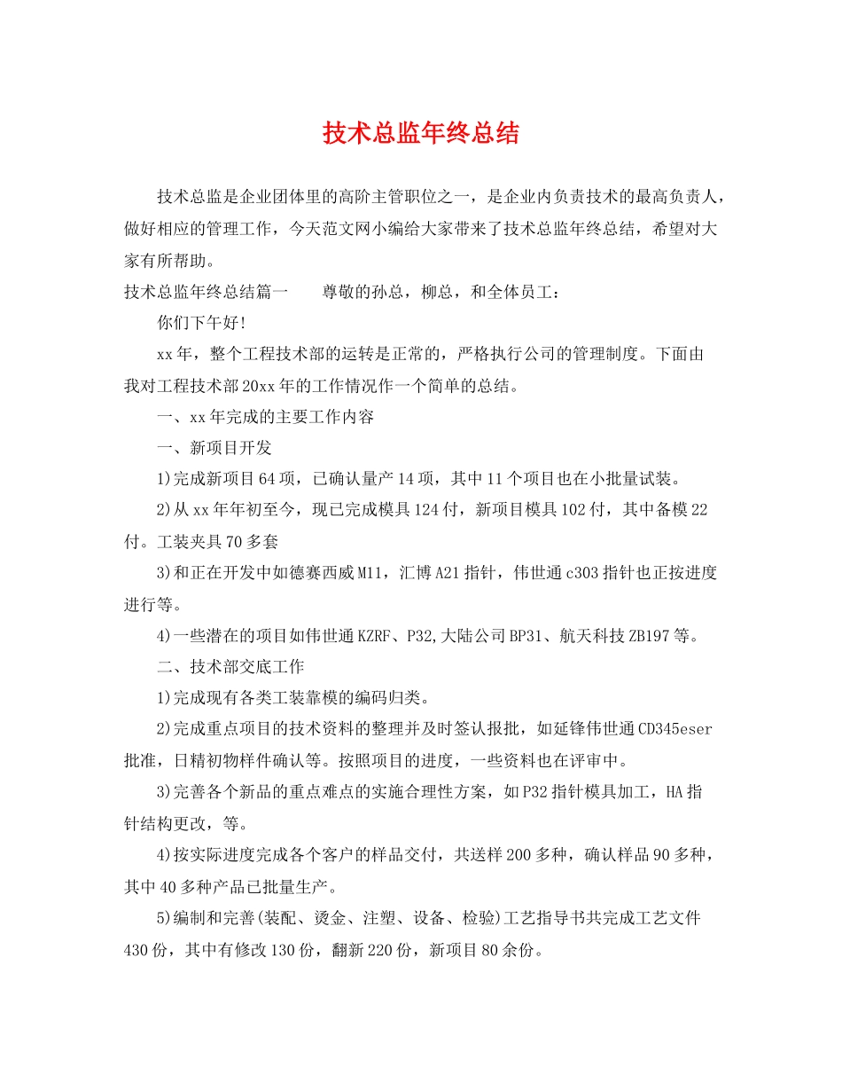 技术总监年终总结 _第1页