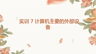 实训7计算机主要的外部设备课件