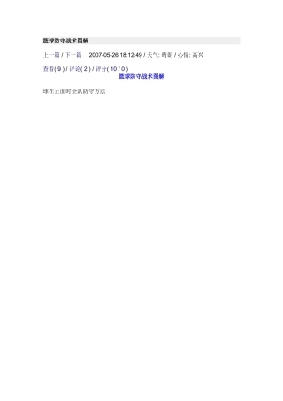 篮球防守战术图解