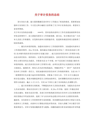 关于审计实务的总结 