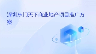 深圳东门天下商业地产项目推广方案课件