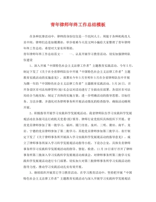 青年律师年终工作总结模板 
