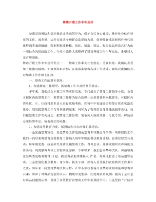禁毒开展工作半年总结 