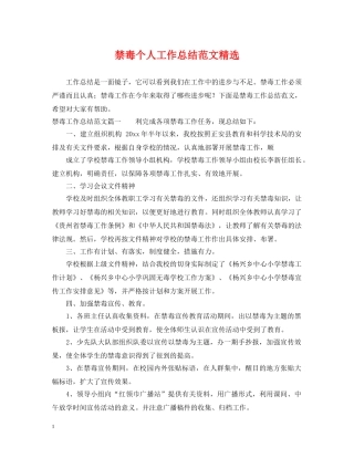 禁毒个人工作总结范文精选 