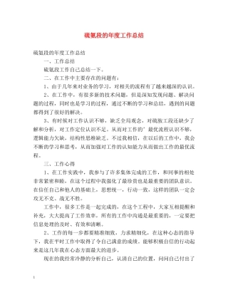 硫氨段的年度工作总结 