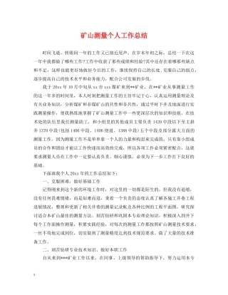 矿山测量个人工作总结 