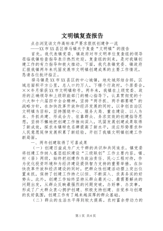 文明镇复查报告